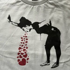 Lovesick banksy street art goth punk retro White Unisex T-Shirt